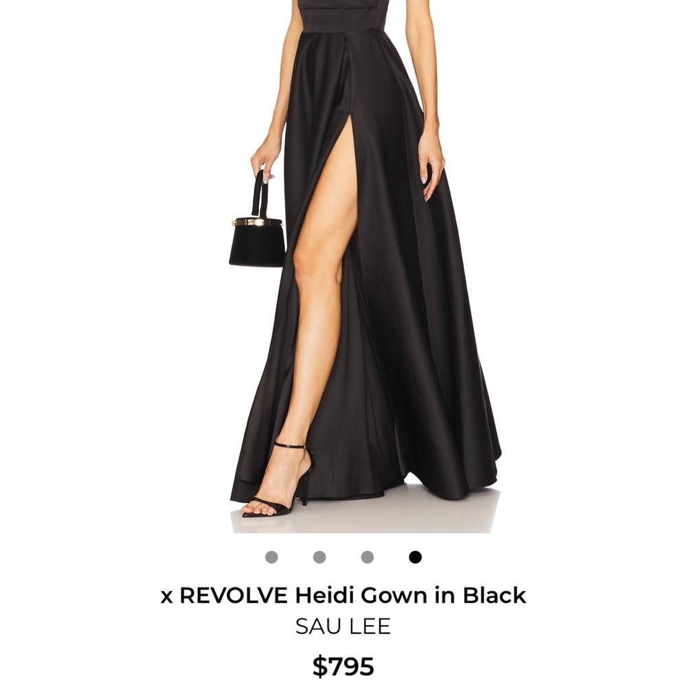Sau Lee Black Gown with High Slit